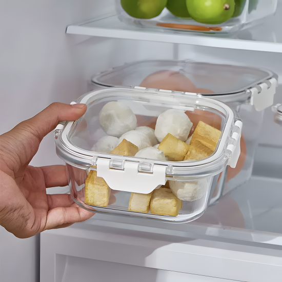 Glass Tupperware with Plastic Lid – 400 ml